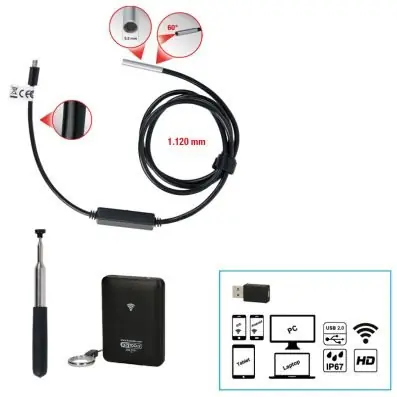 ZESTAW WIDEOSKOP WI-FI ? 6,0 MM 0- I 90- Popularny