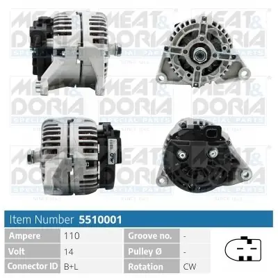 Popularny Alternator MEAT & DORIA 5510001