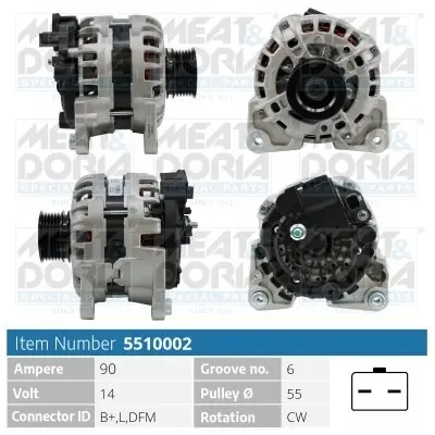 Bestseller Alternator MEAT & DORIA 5510002