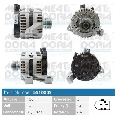 Zamów teraz Alternator MEAT & DORIA 5510003