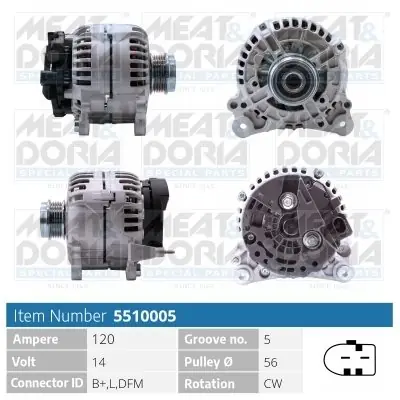 Alternator MEAT & DORIA 5510005 Bestseller