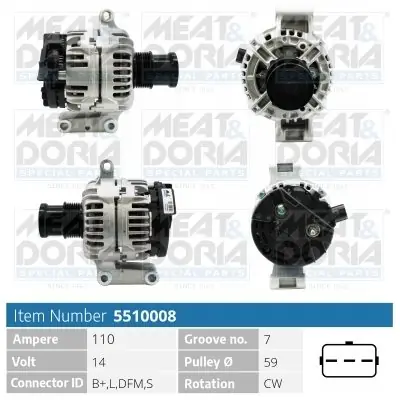 Premium Alternator MEAT & DORIA 5510008