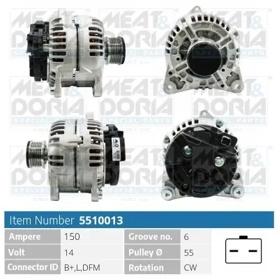 Zamów teraz Alternator MEAT & DORIA 5510013
