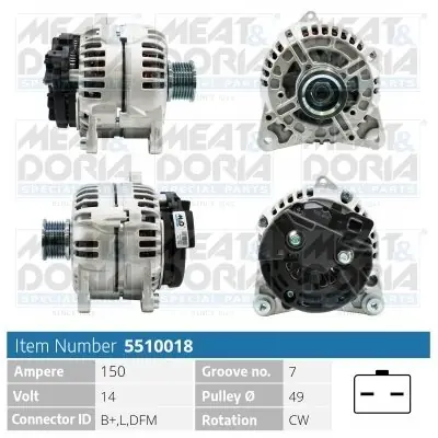 Alternator MEAT & DORIA 5510018 Nowość