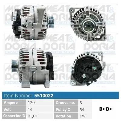Alternator MEAT & DORIA 5510022 Dodaj do koszyka