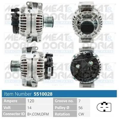 Alternator MEAT & DORIA 5510028 Nowość