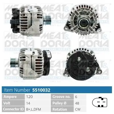 Zamów dziś Alternator MEAT & DORIA 5510032