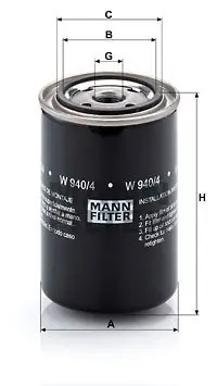 Filtr oleju MANN-FILTER W940/4 W9404 Rabat
