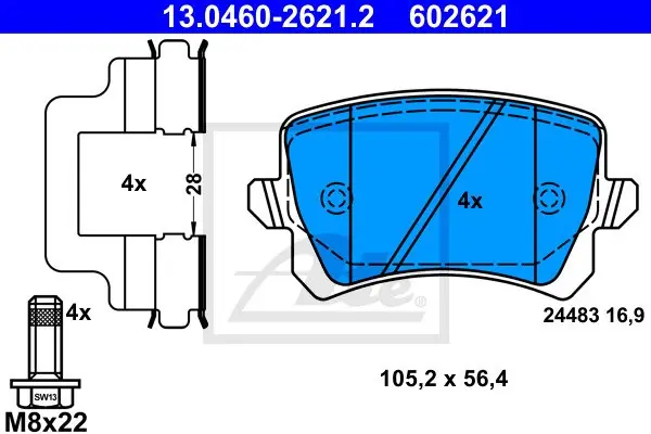 KLOCKI HAM.TYL SKODA OCTAVIA III 12- Nowy